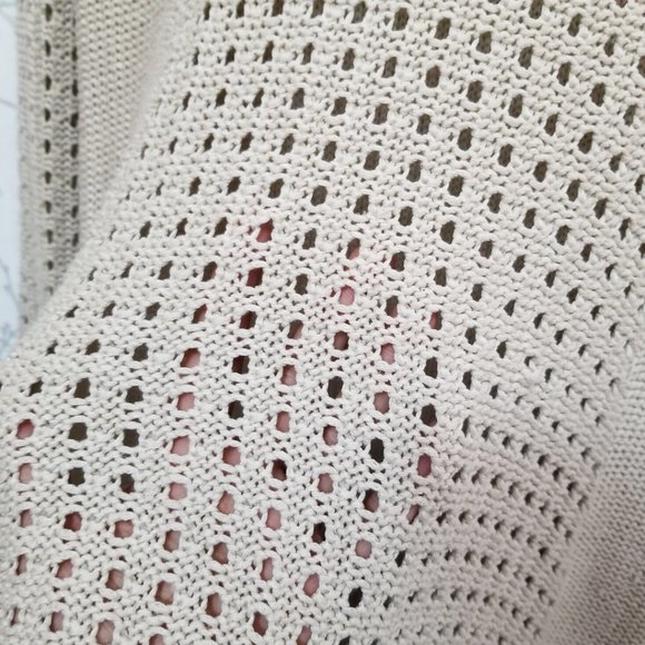 Le Temps Des Cerises Eyelet Knit V-Neck Sweater - Picture 2 of 6